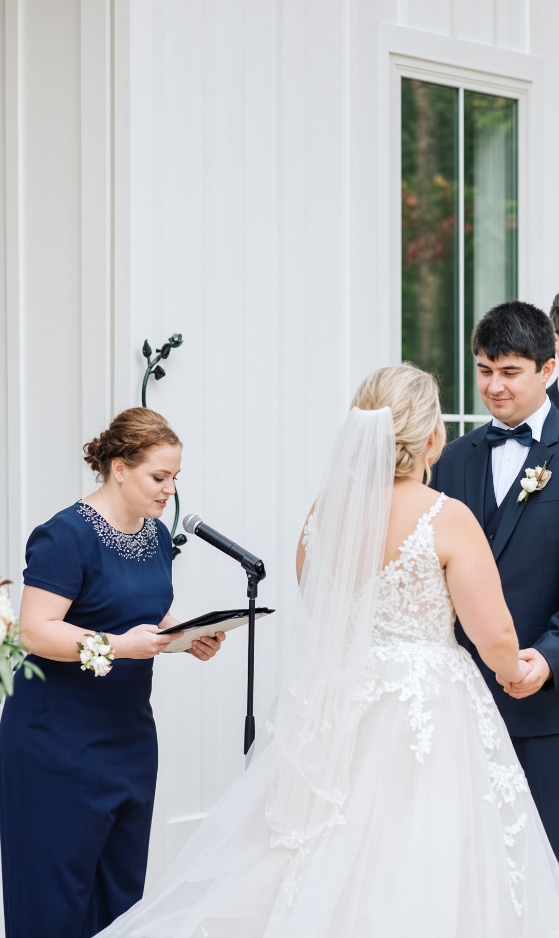 Katelyn Overstreet officiating a wedding ceremony